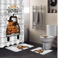 thumbnail image 1 of FMSHPON Happy Halloween 4 Piece Bathroom Set Shower Curtain Bath Rug Contour Mat and Toilet Lid Cover, 1 of 8