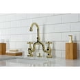 thumbnail image 6 of Kingston Brass KS7992AX English Country Bridge Bathroom Faucet with Brass Pop-up, Polished Brass, 6 of 7