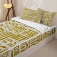 thumbnail image 3 of Erosebridal Retro Tribal Pattern Zipper Full Size Comforter Sets with Fitted Sheet and 2 Pillowcases,Abstract Mark Print Zipper Bedding Set,Green Yellow,Reversible, 3 of 6