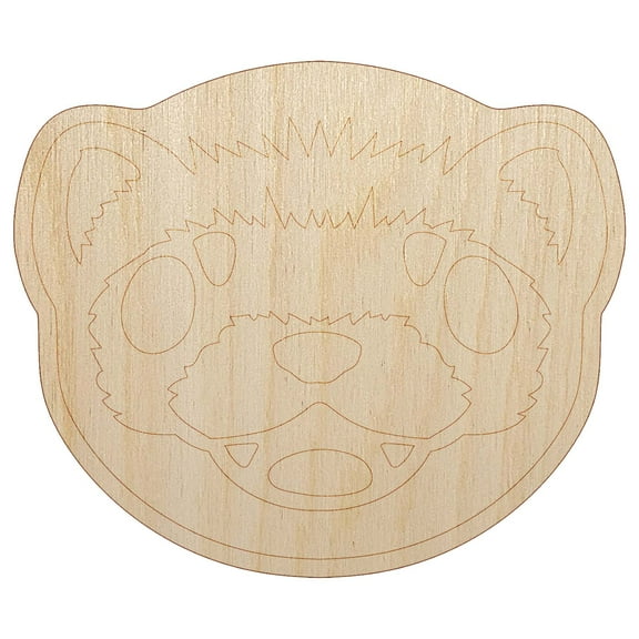 Cute Ferret Face Wood Shape Unfinished Piece Cutout Craft DIY Projects - 4.70 Inch Size - 1/8 Inch Thick