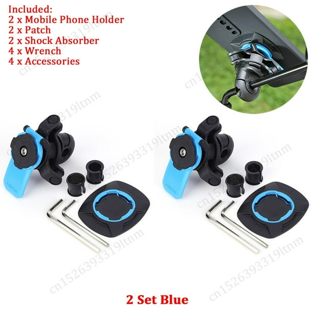 Soporte de teléfono móvil para motocicleta, amortiguador para bicicleta, bloqueo cuádruple, resistente a los golpes, soporte de montaje en manillar Fivean unisex
