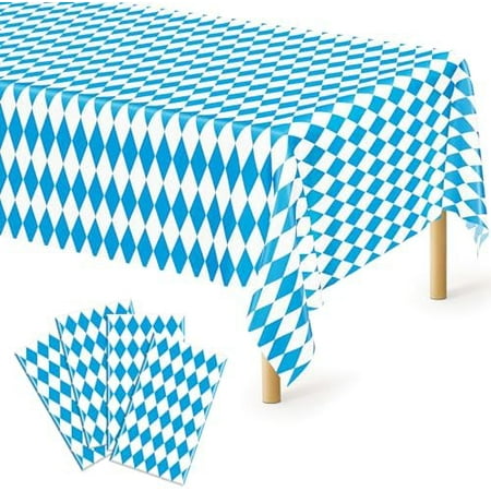 4-Pc Oktoberfest Tablecloth: 54x108" blue-white check (disposable), 230 – Home Decor, Kitchen, & Other