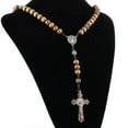thumbnail image 5 of Religious Wooden Antique Cross Rosary Pendant Necklaces Jesus Saint Benedict Beaded Necklace For Men Women Jewelry Gifts Collar, 5 of 5