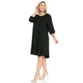 thumbnail image 3 of Pastel by Vivienne Women's Balloon Sleeve Midi Dress in Plus Size Black XXX-Large, 3 of 4