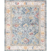 Pasargad Home Heritage 5' x 8' Power-Loomed Light Blue/Beige Rug, For Indoor Space and all Age of Group