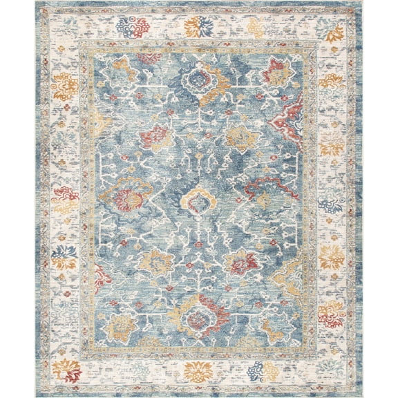Pasargad Home Heritage 5' x 8' Power-Loomed Light Blue/Beige Rug, For Indoor Space and all Age of Group