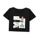 thumbnail image 3 of Top corto para mujer, ropa de verano, Top de manga corta para el trabajo, caminar, regalo para mujer SG, 3 of 7