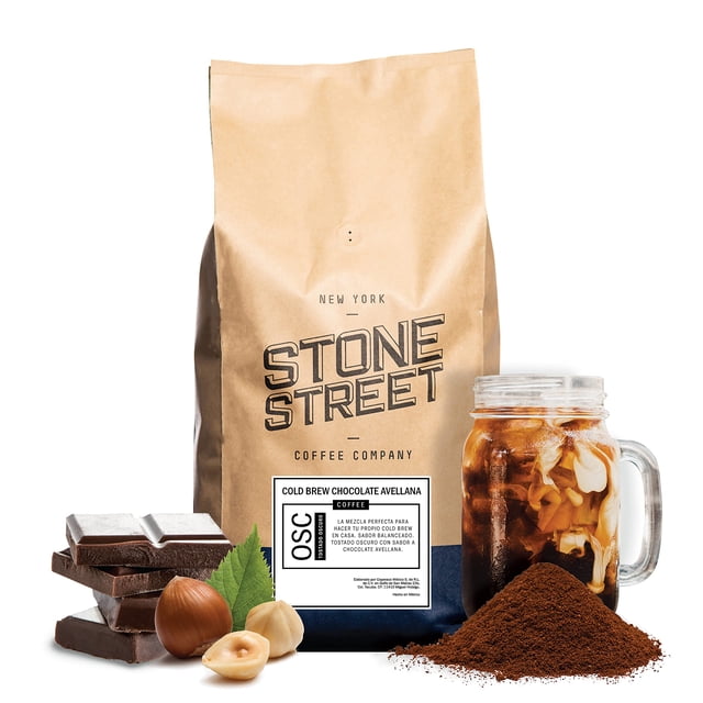 Café STONE STREET Cold Brew Chocolate Avellana, molido para cold brew, tostado oscuro, 100% arábica, orgánico, artesanal, 1kg