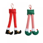 2 Pieces Christmas Elf Legs Decorations Present Boutique Santa and Elf Legs Plush Stuffed Feet, Xmas Holiday Indoor Outdoor Decor Party Ornaments