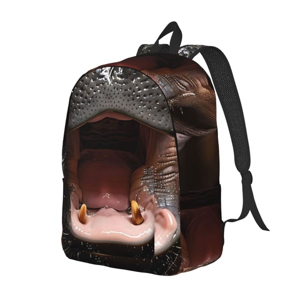 Easygdp Playful Baby Hippo Splash Mochila de Lona Resistente para Laptop, Compatible con Laptops de 15 a 17 pulgadas, Ideal para Escuela, Trabajo y Viajes-Small