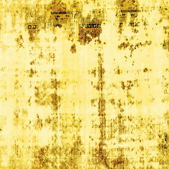 Ahgly Company Indoor Square Abstract Yellow Modern Area Rugs, 4' Square