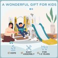 thumbnail image 3 of Qaba 6 in 1 Toddler Slide and Swing Set, Baby Slide for Age 1-3 Years with Basketball Hoop, Climber, Storage Space, 3 of 10