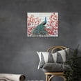 thumbnail image 2 of HFDF Rustic Peacock Canvas Wall Art Blue Peacock Pictures Decor Red Flower Painting Modern Prints Artwork for Home Bathroom Bedroom Living Room 16x12inch Framed, 2 of 6