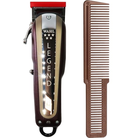 Wahl Professional 5 Star Legend Cordless Hair Clipper 8594 with Wahl Large Comb Metallic Burgundy