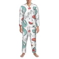 thumbnail image 4 of Kll Music Lover Dinosaur Sleepwear Mens Flannel Pajamas,Long Cotton Pj Set, 4 of 9