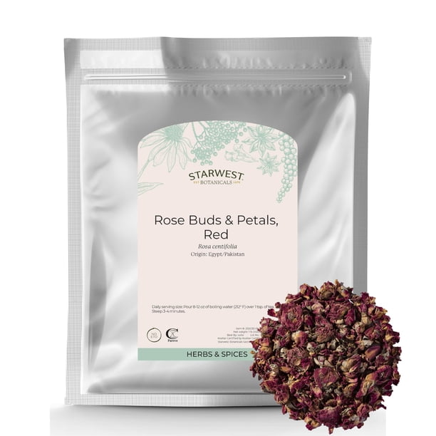 Capullos y Pétalos de Rosa Roja Secos Starwest Botanicals 454 g