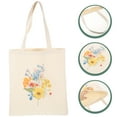thumbnail image 4 of Canvas Tote Bag Flower Printing Handbag Large Capacity Tote Bag for Girl, 4 of 7