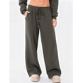 thumbnail image 4 of BAKREP Women's Sweatpants Wide Leg Elastic Loose Relaxed Sweat Pants Spring Winter Clothes Baggy Drawstring Joggers with Pockets, 4 of 12