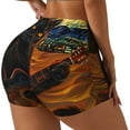 thumbnail image 2 of Kdxio Starry Night Cat Guitarist A Print Workout Shorts for Women Seamless Soft Smooth Gym Yoga Scrunch Active Shorts, 2 of 5