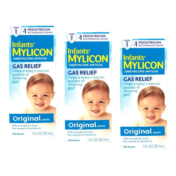Mylicon Infants Drops Anti Gas Relief Original Formula For Babys, 1 Oz, - 3 Pack