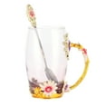 thumbnail image 4 of Taza De Café De Vidrio Hecha A Mano, Taza De Té De Flores Decorada Con Esmalte Con Cuchara, Hermoso Embalaje, Restaurante De Oficina En Casa, Regalos Para Bebidas, 4 of 7