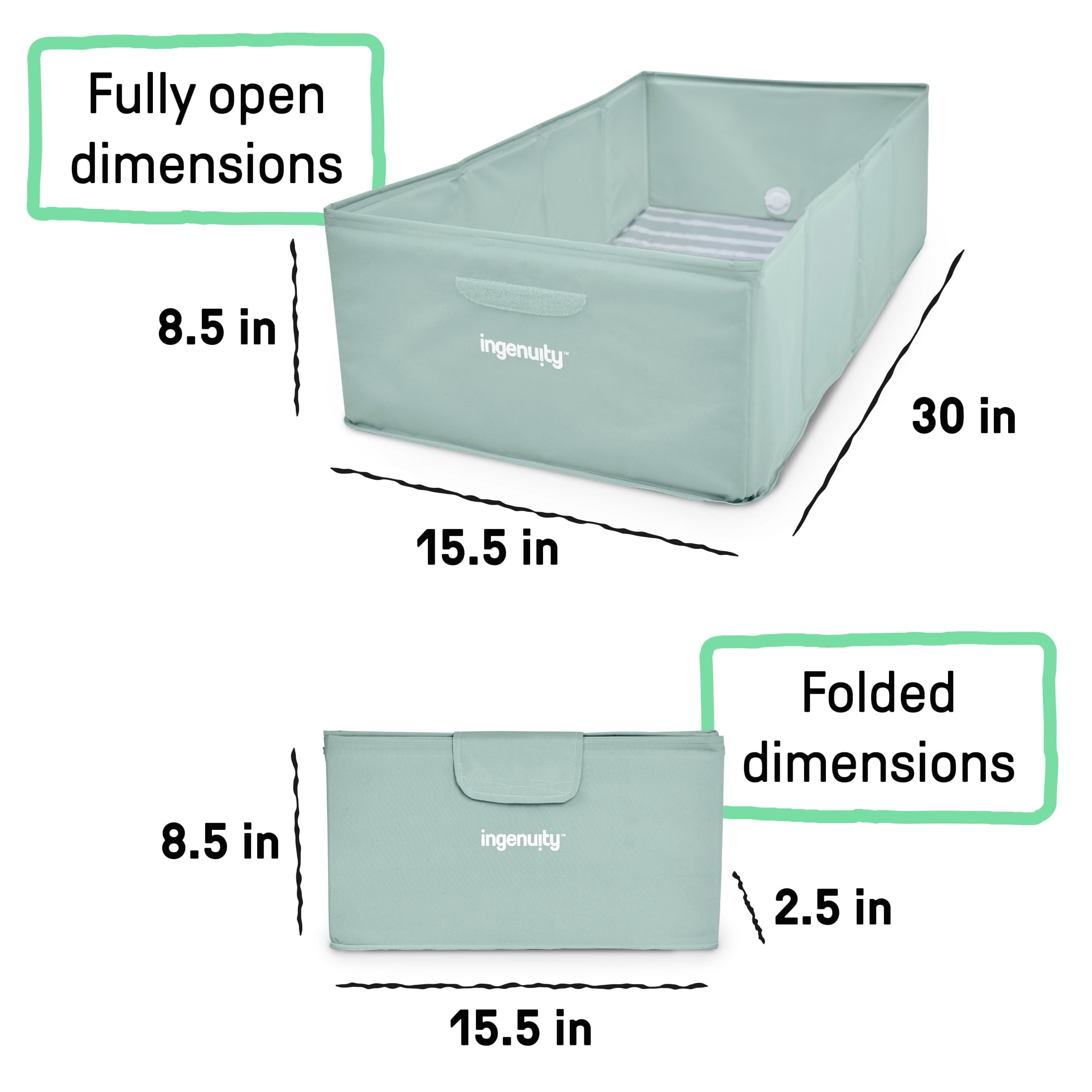 Ingenuity Tuckaway Toddler Tub, Converts Shower to Tub, Folds to Store, 12M-5Y