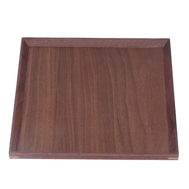 Black Walnut Square Shape Wooden Tray Chinese Classic Retro Style Decorative Serving Tray for Tableware M