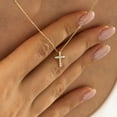 thumbnail image 5 of Turandoss 14K Gold Plated Dainty Diamond Cross Pendant Necklace for Women Faith Jewelry Trendy Personalizedt First Communion Christian Religious Gifts for Women Her Girls, 5 of 7