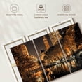 thumbnail image 6 of Elephant Stock Central Park Glow Wall Art - Horizontal Multi Panel Canvas - Living Room Wall Decor - City Multi Panel - Orange And Black Decor By Assaf Frank - 33" x 20", 6 of 8