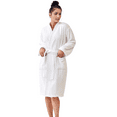 thumbnail image 2 of Elegani Women's 100% Cotton Terry Kimono Bathrobe (Luxury Spa Comfort) White Medium, 2 of 5