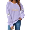 thumbnail image 2 of FDGIU Women's Halloween Sweatshirt 2025 - Spooky Ghost and Pumpkin Graphic Long Sleeve, Cute Fall Pullover Top, Funny Crewneck Cozy Seasonal Fashion, 2 of 4