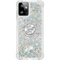 thumbnail image 2 of Glitter Clear Sparkly Bling Case for Motorola Moto G Power 5G 2023, Flowing Liquid Quicksand Cover with Diamond Ring Holder Case for Motorola Moto G Power 5G 2023  Silver, 2 of 14