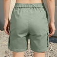 thumbnail image 4 of Inleife Ladies Casual Outdoor Cargo Five-Point Shorts Soft Stretchy Elastic Waistband Drawstring Multi Storage Pocket Loose Daily Walking Workout Shorts, 4 of 6