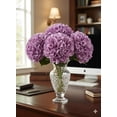 thumbnail image 3 of Pack of 6 – 18" Lavender Hydrangea Stems with 7" Silk Blooms and 2 Green Leaves – Realistic Artificial Flowers for Home, Wedding & Event Décor, 3 of 3