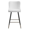thumbnail image 4 of Xander 26" Mid-Century Faux Leather & Metal Counter Stools in White (Set of 2), 4 of 8