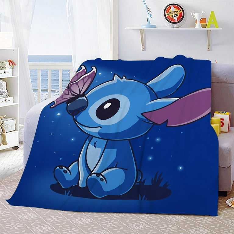 HRTLSS Anime Stitch Blanket for Girls Adults Kids Cartoon Plush Throw Blankets Room Decor for Bedroom Gifts for Girls Boys Baby Stuff 60x80