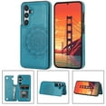 thumbnail image 4 of Dteck for Samsung Galaxy A15 Case with Screen Protector, A15 Wallet Case with Card Holder, Flower Magnetic Back Flip Case for Women,Protective Case Phone Case for Samsung Galaxy A15 5G (2024),Blue, 4 of 8