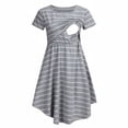 thumbnail image 2 of Vestido de lactancia Vestido de rayas de manga corta Trajes de mujer que amamanta, XL kenally AP002075-04, 2 of 7