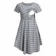 thumbnail image 2 of Vestido de lactancia Vestido de rayas de manga corta Trajes de mujer que amamanta, XL Sweethay AP002075-04, 2 of 7
