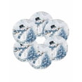 thumbnail image 7 of 15 Inch Round Placemats Set of 6, Christmas Coastal Non Slip Heat Insulation PP Table Mats, Blue Snowman Pine Tree Starfish Coral Washable Place Mats for Kitchen Dining Party Table Decor, 7 of 7