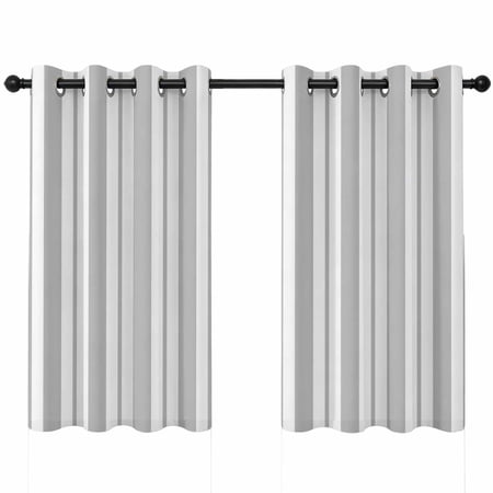 Grey Striped Blackout Curtains 54 Inches Long Modern Stripes Farmhouse Rustic Country Thermal Insulated Room Darkening Drapes with Grommets for Living Room 42 W x 54 L 2 Panels