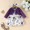 thumbnail image 4 of XYIJANI Cute Outfits for Girls Baby Girls Autumn and Winter Long Sleeved Coat + Dress Set 0 3 Years Old Girl Plush Coat Vest Skirt Girls Sweatpants Outfits for Girls (Purple,24M), 4 of 5