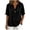 01 Black, variant on Summer Tops for Women 2026 Plus Size 3/4 Sleeve Linen Cotton V Neck Button Shirt Blouse Tunic Tops Loose Fit
