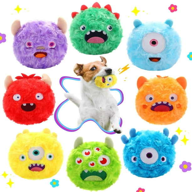 Pelota para perros HyDren Plush Squeaky, paquete de 8 unidades, para tamaño pequeño y mediano