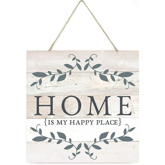 Home Is My Happy Place Wooden Plank Sign 7.5x7.5