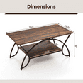Modern Coffee Table 2Tier Rectangular Center Table with Storage Shelf