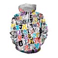 thumbnail image 3 of Sudadera con capucha con estampado 3D divertido del alfabeto para hombre, sudadera con capucha con gráfico de dibujos animados de anime, ropa informal juvenil y vitalidad, 3 of 5