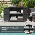 thumbnail image 4 of Outsunny Wicker Outdoor Storage Cabinet with 2 Magnetic Doors, Dark Grey, 4 of 10