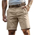 thumbnail image 5 of Sakmal Knee Length Shorts for Men Khaki Chino Big and Tall Casual Streetwear 9 Inch Solid Yellow Mens Shorts L, 5 of 5