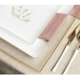 thumbnail image 3 of EcoQuality 13" inch Flat Square Charger Clear Plastic Plates with Gold Rim - China Like Party Plates, Heavy Duty Large Disposable Dinner Salad Plate Weddings, Serveware, Baby Showers (96), 3 of 3
